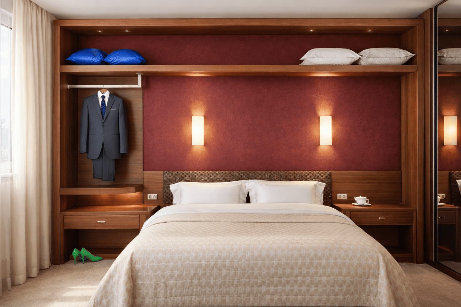 Testata cabina armadio noce